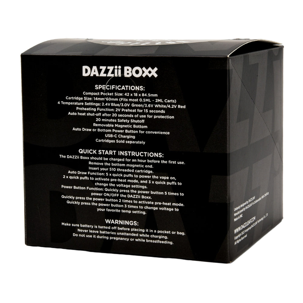 DAZZii BOXX 510 Cartridge Concealable VV 650mAh PreHeat Battery - NEW Leather Version