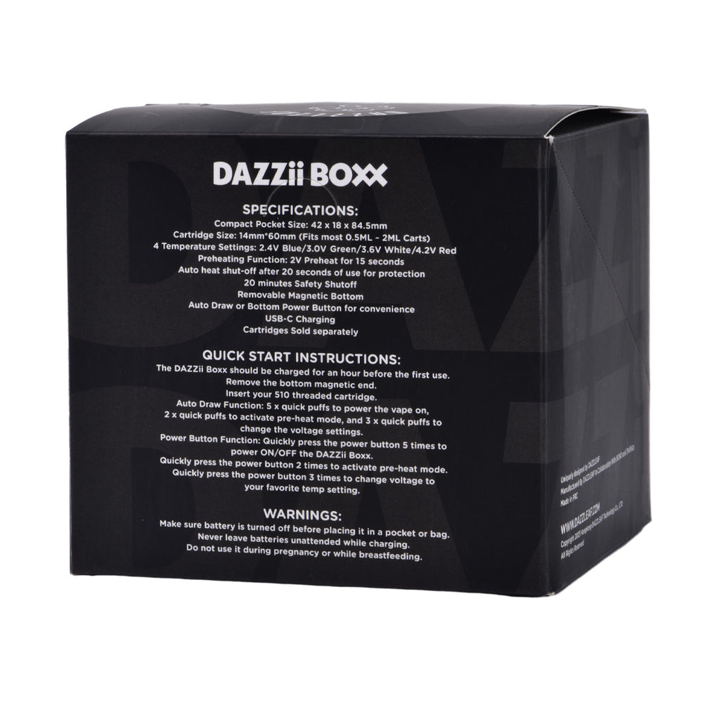 DAZZii BOXX 510 Cartridge Concealable VV 650mAh PreHeat Battery